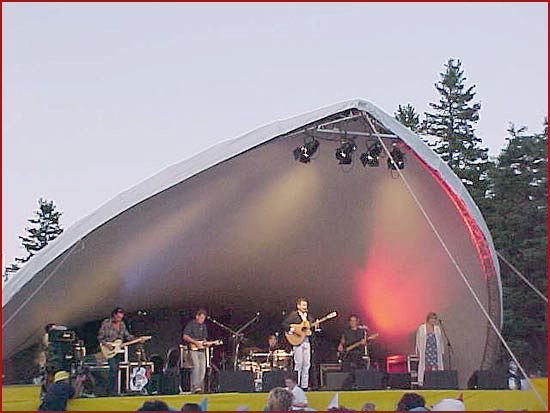 Zachary Richard and friends onstage at the Festival Acadien